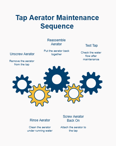 Tap Aerator Maintenance Sequence infographic