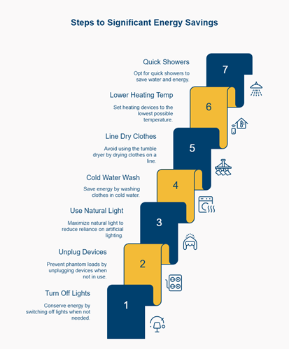 Habits That Save Electricity infographic